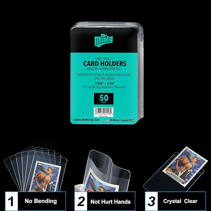 Card Grading Kit | Card Cleaning Kit | 20x Magnifier, Centering Tool, Microfiber Cloths, 300 Sleeves & Holders for Sports & TCG | Substance Free.