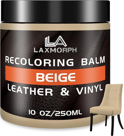 Leather Recoloring Balm Beige Leather Color Restorer for Couches,Leather Dye Paint Leather Color Restorer Leather Fade Scratch Repair for Car Seats Furniture Shoes Boots Purse Jacket Belt Gloves