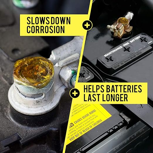 Mission Automotive 4 Oz Brush-On Oil-Based Battery Corrosion Preventative Grease - Universal Fit - Prevents Rust & Acid Fumes - Non-Drying & Non-Evaporating - Boosts Cranking Amps - Made in USA