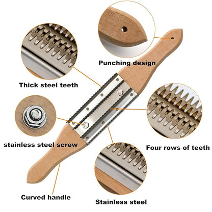 Tworider Buffer Wheel Rake, Polishing Tool with Stainless Steel Rake Teeth Head and Handle, Dress and Clean Buffing Polishing Wheel & Airway Surface Cleaning