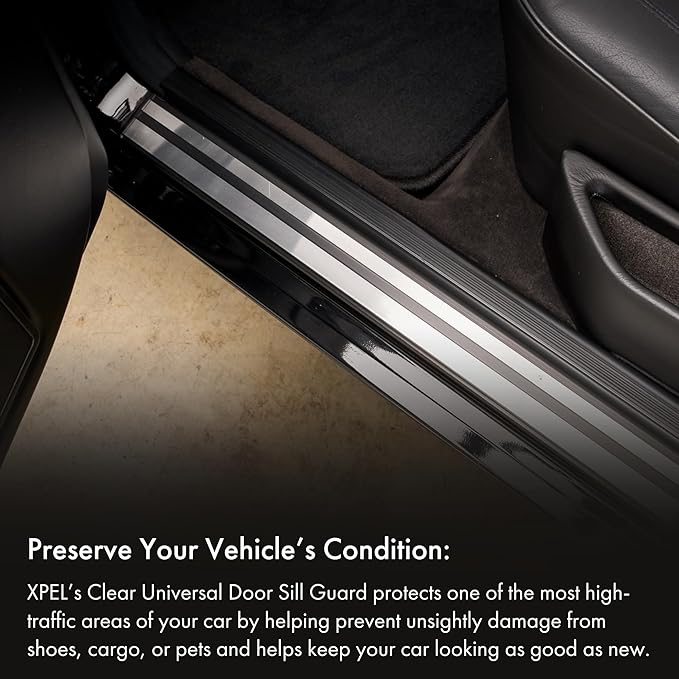 XPEL Clear Universal Door Sill Guard - 60" x 2.75" - Ultimate Protection for Car or Truck Door Sills against High Traffic and Damage, Easy to Install Interior Protection Film Kit