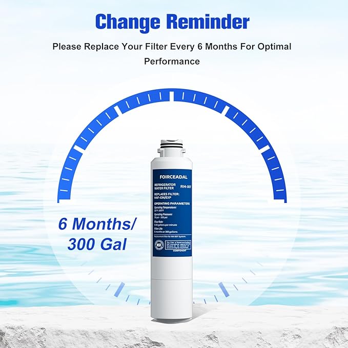 DA29-00020B Water Filter Replacement for Samsung HAF-CIN/EXP, DA29-00020A/B, DA97-08006A-1, RF28HMEDBSR, RF263BEAESR, Pur Water Filter Accessories 2 Pack