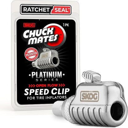 SKÖG Chuck Mates Platinum (1 Pack) Quick-Connect with Patented RatchetSeal Technology for Tire Inflators Open-Type