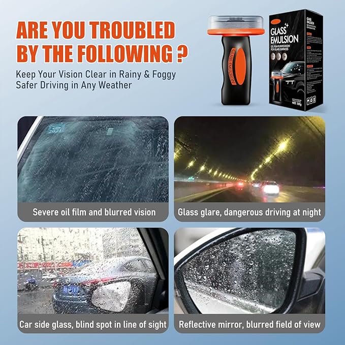elesysy Car Glass Guard,Car Oil Film Cleaner,Glass Guard Windshield Cleaner &Oil Film Remover For Cars Window, Glas s Emulsion Coating, Crystal Clear View