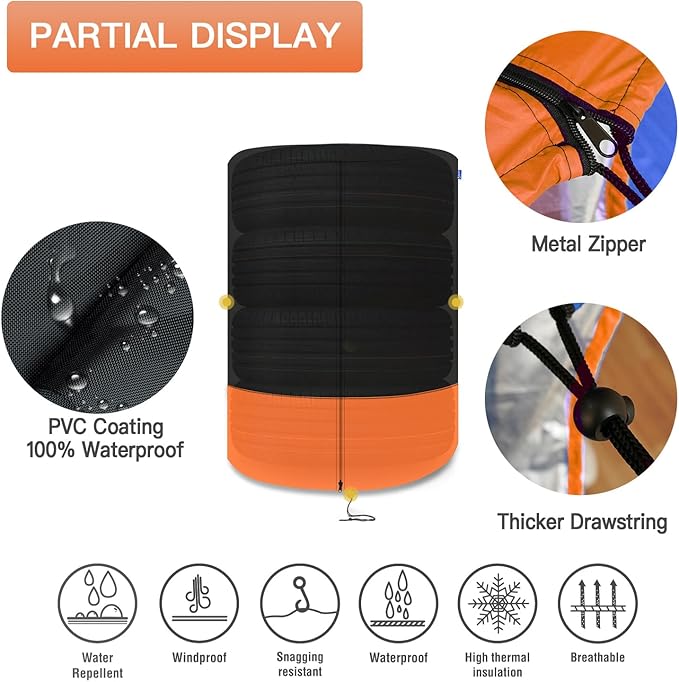 kayme Tire Cover, Large Tire Storage Bag, Seasonal Spare Tire Storage Cover, Durable Tire Bags Used in Trucks, SUV, Trailer Sun Rain Snow Protection, Fit 28 Inch Tire Diameter-Black Orange