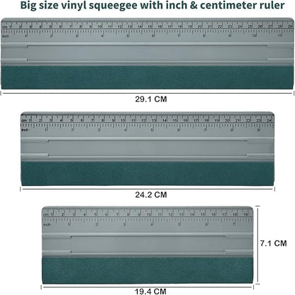 EHDIS Large Vinyl Squeegee Window Tint Tool 3PCS Big Size Felt Edge Wrap Scraper for Vinyl Graphic Decal Car Wrapping Applicator Wallpaper Smoothing (Grey)