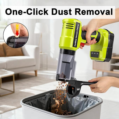 Adisipsoarin Cordless Vacuum Cleaner for Ryobi 18V Battery, Electric Handheld Vacuum Cleaner with 105AW Powerful Suction, Portable Vacuum Cleaner for Floor, Carpet, Car, Home (Battery Not Included)