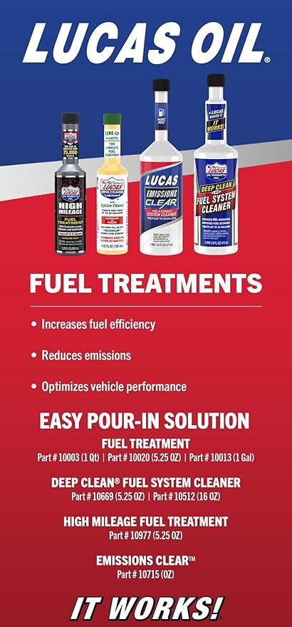 Lucas Oil High Mileage Fuel Treatment, 5.25 oz., 24 Pack