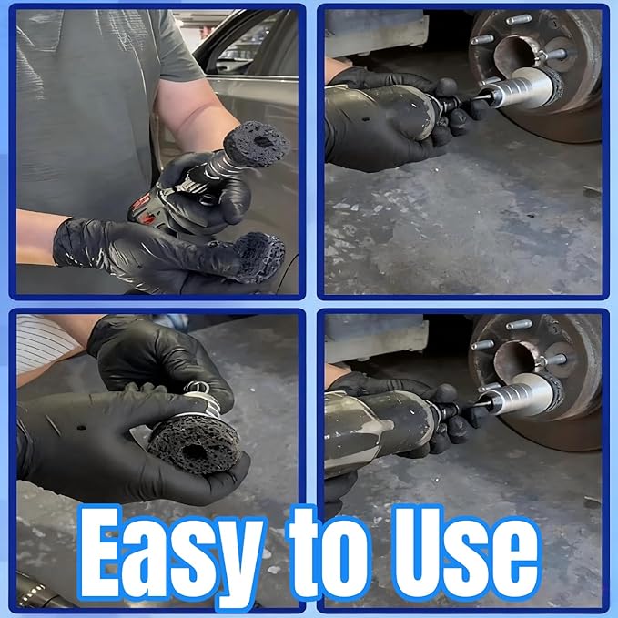 Wheel Hub Cleaning Tool Kit, Professional Brake Hub & Wheel Stud Cleaner with 8 Grinding Heads, Rust Removal & Resurfacing Kit for Car, Truck and SUV Maintenance, Fits Power Drill