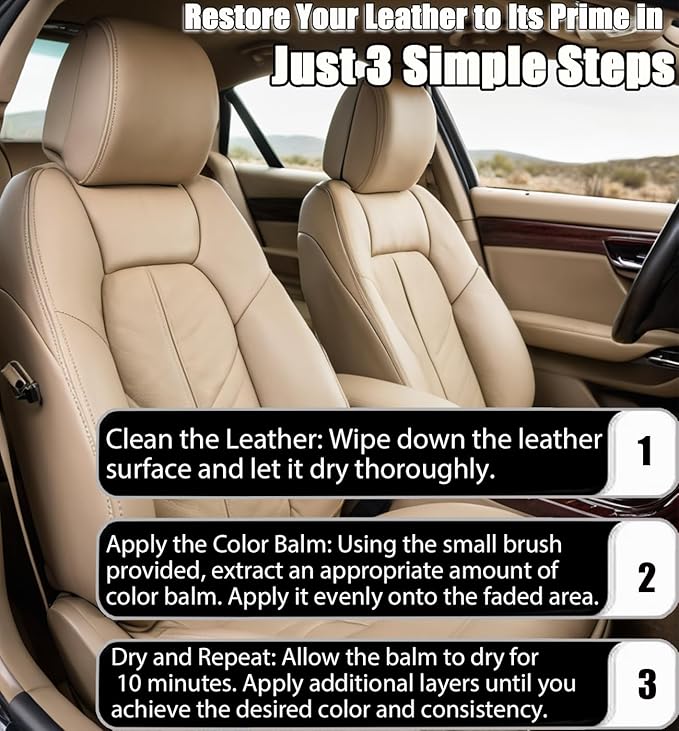 UP22YOU Beige Leather Recoloring Balm, Leather & Vinyl Color Restorer Conditioner – Repairs Faded & Scratched Leather Color, Suitable for Sofas, Car Seats, Shoes, and Furniture