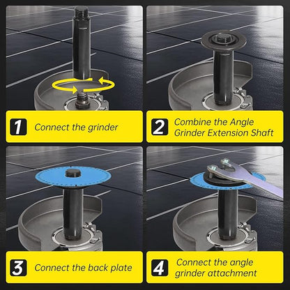Angle Grinder Attachments Kit with 3 Extension Rods (5.5"/4"/3"), 4 Sets Flange Nut Assemblies & 2 Spanner Wrench - 5/8"-11 Thread Compatible with DeWalt Milwaukee Makita Bosch Grinder Accessories