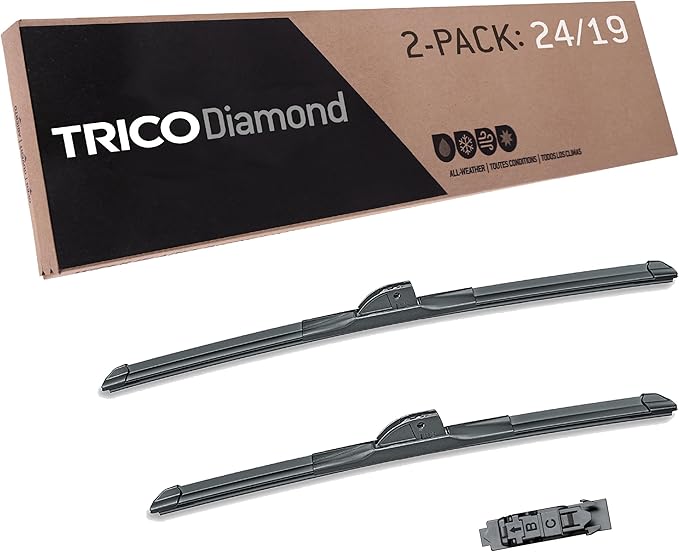 TRICO Diamond™ (25-2419) 24 Inch & 19 inch pack of 2 High Performance Automotive Replacement Windshield Wiper Blades For My Car Super Premium All Weather Beam Blade for Select Vehicle Models