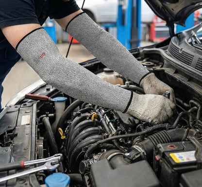GOL-SIV Arm Protectors For Thin Skin And Bruising, Kevlar Sleeves， A5 Level Cut Resistant Arm Sleeves For Gardening, Welding, Kitchen (Grey, 17.7 In)