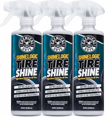 Chemical Guys ShineLogic Tire Shine 3-Pack, Deep Wet Black Shine, Safe for Cars, Trucks, Motorcycles, RVs & More, (3-20 fl oz) - TVD1202003