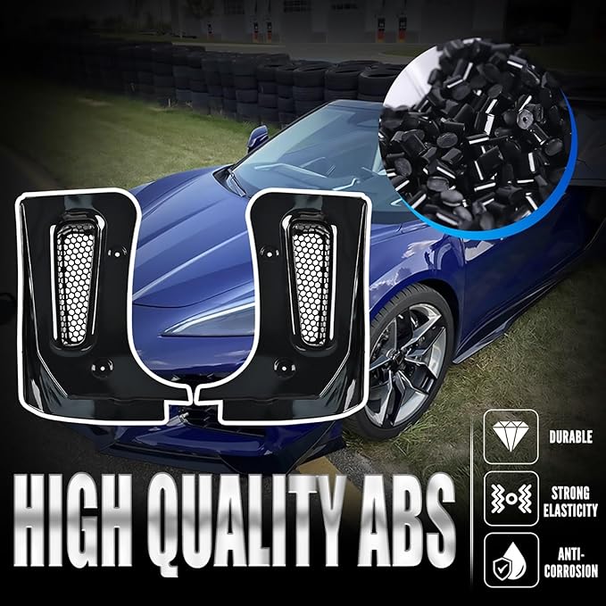 BILLFARO Extended Rear Splash Guards Mud Flaps,ABS Plastic Wheels Rock Guards Mudflap Fender Mudguard Mud Guards Protector ﻿Accessories for Corvette C8 Z06 2023+ for C8 E-Ray 2024+