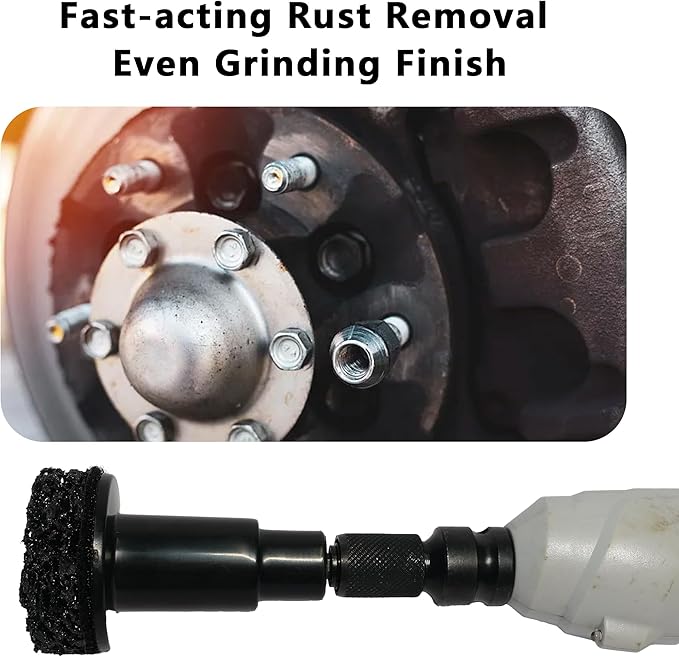 Huoter Wheel Hub Cleaning Kit, 7-Piece Hub & Stud Cleaner for Rust Removal and Resurfacing, Fits 1/2" Power Drill and Impact Wrench, for Automotive Lug Studs, Rotors and Brake Service