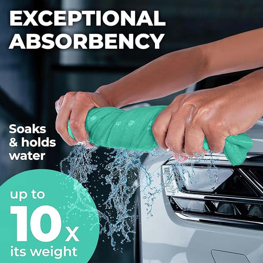 Premium 2pk Mini +1 Free Shammy Cloth for Car Drying - 17”x13” - Super Absorbent Chamois Towel for Car - Scratch-Free, Reusable & Soft Cleaning Towel