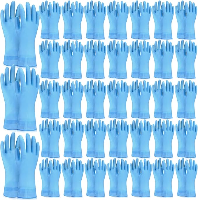 Gandeer 36 Pair Reusable Household Gloves Long Rubber Dishwashing Gloves Kitchen Cleaning for Dishes Clean Gardening