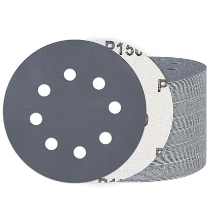 100PCS 5 Inch Hook and Loop Sanding Discs 1500 Grit, 8 Hole Wet Dry Orbital Sander Sand Paper, Silicon Carbide Sandpaper for Automotive Wood Metal Glass