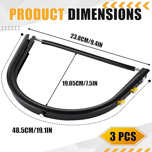 Zonon 3 Pcs Aluminum Face Shield Adapter for Grinding Cutting Cap Style Hard Hat Safety Face Mask Shield Visor Bracket (Black)