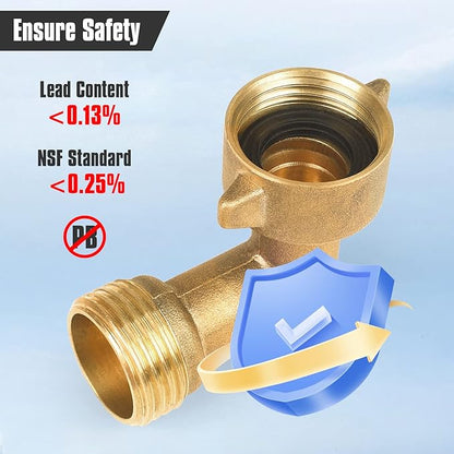 2Pack 90 Degree Hose Elbow - RV & Garden Faucet Adapter, 3/4" Solid Brass, Hose Adapter for RV Water Hookups Residential Outdoor Faucets