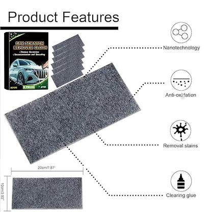 Nano Sparkle Cloth Car Scratch Remover with Scratch Repair Paste,Upgraded Nano Sparkle Cloth for Cars Scratches,Miracle Nano Cleaning Cloth Scratch Remover for Deep Scratch Repair on Car Paint