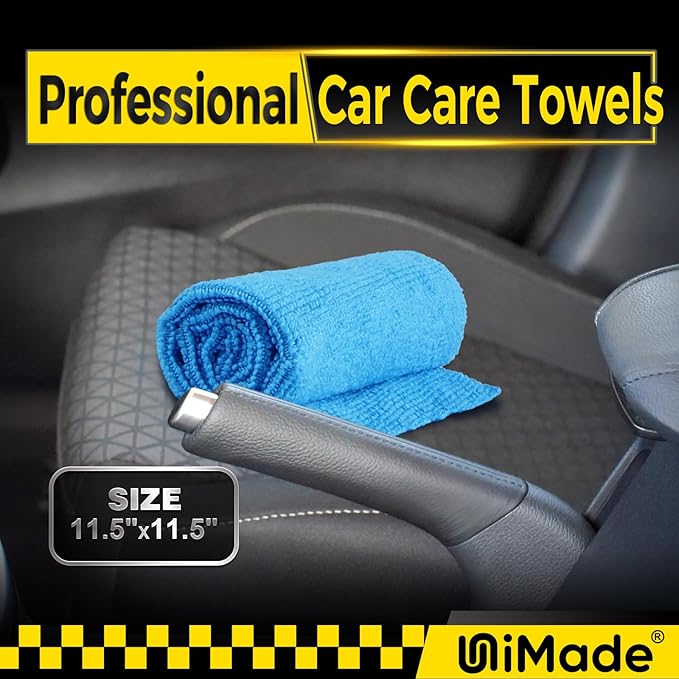 Microfiber Cleaning Cloth, 24 Pack Reusable Microfiber Towels for Cars Lint Free Cleaning Shop Towel Rags for Home Kitchen Automotive Bar Mechanic Restaurant Garage, 11.5"x 11.5", Blue