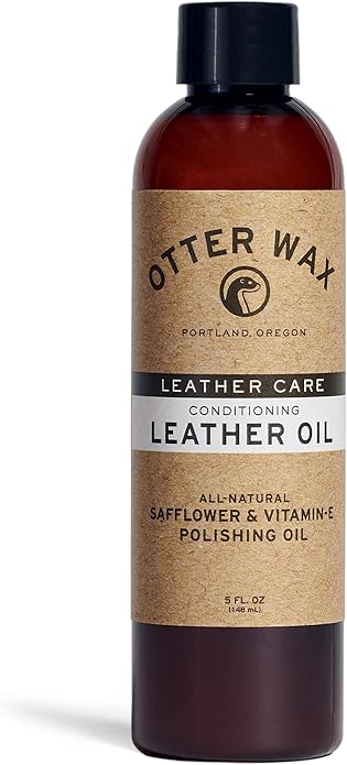 Otter Wax Leather Oil - 5oz Premium All-Natural Leather Conditioner - Made In USA - Best Treatment For Furniture, Boots, Interior Auto Seats, Jackets, Shoes & Bags - Color Safe + Non-Toxic