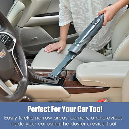 PROMOMO Handheld Vacuum Cordless, Lightweight 1.4lb with Powerful Suction, Charging Dock, Single Touch Empty and Detachable Dust Cup, Portable Mini Car Vac for Home Pet Car (Light Black)