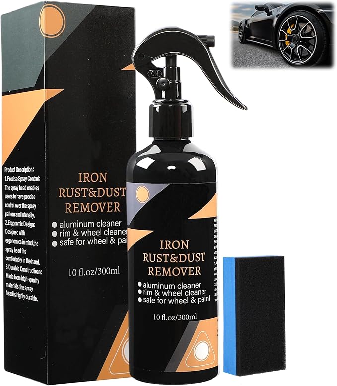 NUOKOU Rim & Wheel Cleaner Spray, Iron Rust & DUST Remover, Purple Color Changing Iron Remover, Rust for Most Wheel