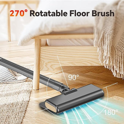 Cordless Vacuum Cleaner, Powerful Suction Vacuum Cleaners for Home, Stick Vacuum Cordless Rechargeable with LED Screen and 3-Speed Suction, Lightweight Vacuum for Hard Floors Carpets Pet Hair, Gold