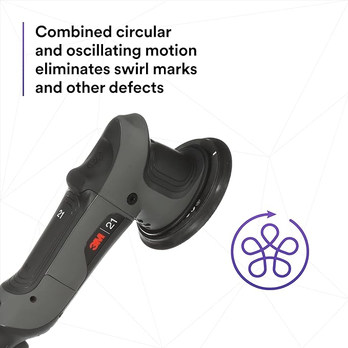 3M Perfect-It Random Orbital Polisher, 34101, 21mm, 120V/60Hz Variable Speed Control for Automotive Refinishing, Refining, Polishing
