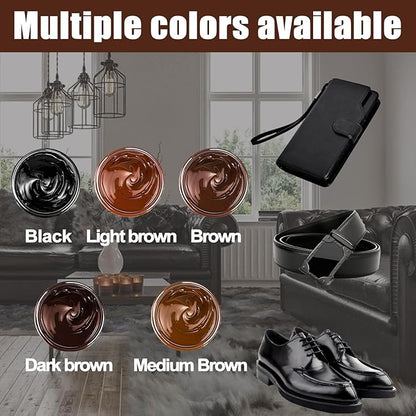 DOTUHAO Leather Recoloring Balm & Scratch Repair - All-in-One Restorer for Shoes, Bags, Furniture & Car Seats - Professional Grade Leather Dye & Paint - Restores Color & Hides Scratches (Dark Brown)