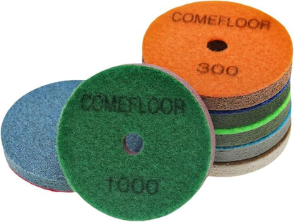 Sponge Fiber Polishing Pads for Marble Granite Stone Cleaning Buffing Wheel 4 Inch 7 PCS Set