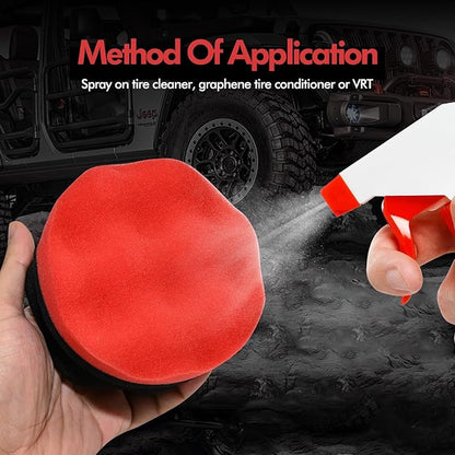 SolidSS 2 Pack Large Tire Hex Tire Shine Applicator Pads, Durable and Reusable Grip Applicator for Tire Polishing Car Cleaning (Red+Black)