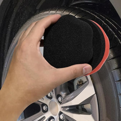 SolidSS 2 Pack Large Tire Hex Tire Shine Applicator Pads, Durable and Reusable Grip Applicator for Tire Polishing Car Cleaning (Red+Black)