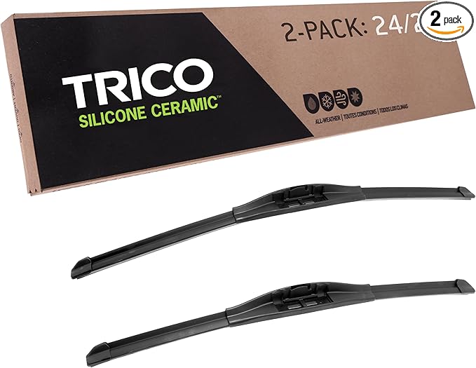 TRICO Silicone Ceramic™ (90-2420) 24 & 20 Inch Pack of 2 Automotive Replacement Windshield Wiper Blades For my Car, Ceramic Coated Silicone Super Premium Beam Blade for Select Vehicle Models