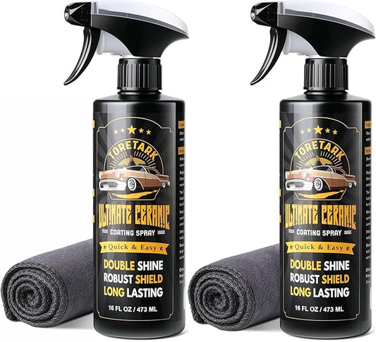 Real Ceramic Coating for Cars Polish (32 Fl Oz), Unmatched Shine Car Wax Coating Spray, No Pungent Smell, Quick Detailer Spray Wax, Lasts 50+ Washes Car Paint Sealant
