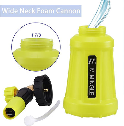 M MINGLE Foam Cannon for Pressure Washer, Car Foam Sprayer with 1/4 Inch Quick Connector, Wide Mouth Heavy Duty Car Wash Foam Blaster Power Washer, 1 Liter with 5 Nozzle Tips