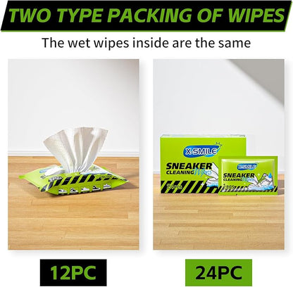 X-SMILE Shoe Cleaner Wipes Sneaker Quick Wipes Disposable Travel Portable Removes Dirt, Stains