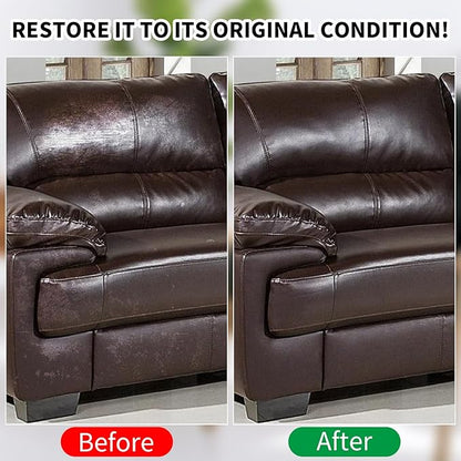 8.5 OZ Leather Recoloring Balm with 100ML Leather Conditioner - Dark Brown Leather Repair Kit for Furniture, Leather Dye, Recolor, Renew, Repair & Restore Aged, Faded, Cracked, Peeling and Scuffed