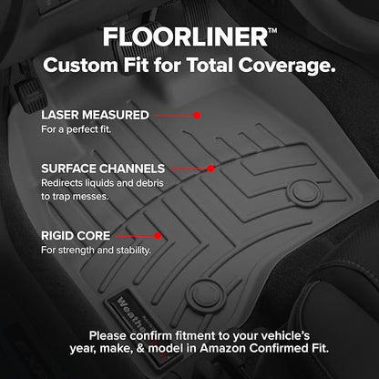 WeatherTech Custom Fit FloorLiners for Honda CR-V, CR-V Hybrid, 1st Row (4411101), Black