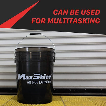Maxshine 5gal Universal Red Detailing Bucket – Car Wash Bucket for Scratch-Free Washing, Garage Storage & Detailing Tools – Holds Soap, Foam Cannon, Microfiber Towels & More