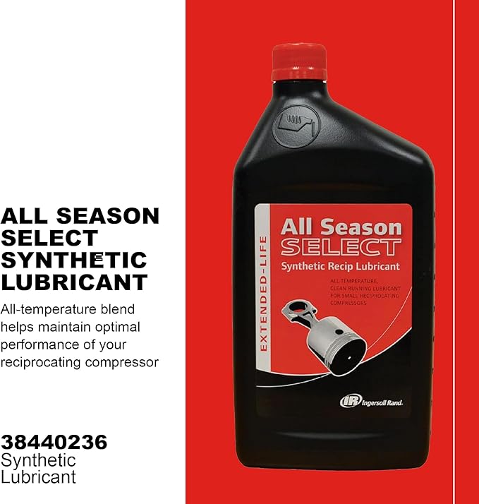 Ingersoll Rand 38436721 OEM All Season Select Synthetic Lubricant, 1L Bottle