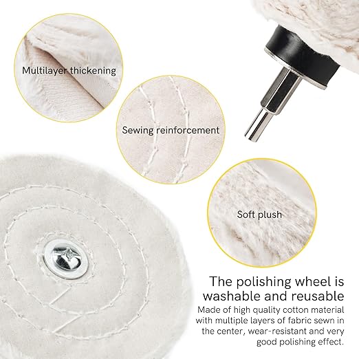 Unicaravan Aluminum Wheel Polishing Kit for Drill Buffing Wheel for Car Motorcycle Wheel Rim Manifold Polishing for Stainless Steel Chrome Wood Plastic Ceramic Glass Woods Machine Jewelry etc 21PCS