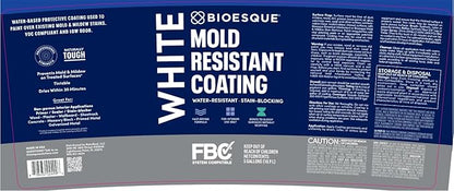 Bioesque Mold Resistant Coating, Water-Resistant, Stain-Blocking, Fast-Drying Formula, White, 5 Gallon (Pack of 1)