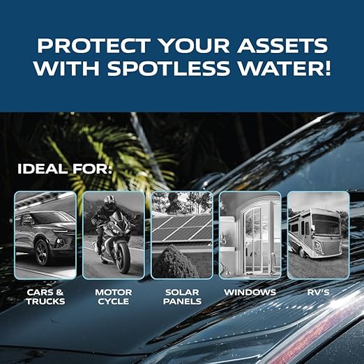 Spotless Water Systems - DIW-10B, W/Integrated Bypass | Simple Window, Solar Panel, RV & Car Wash System, Works for All Vehicles, Motorcycles, Bikes, Boats, Planes, Yachts, Towel Drying Eliminated