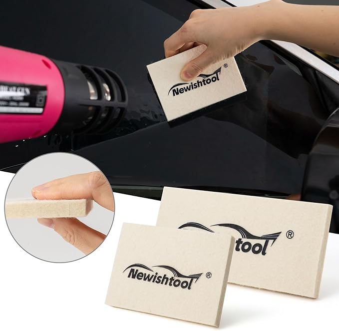 NEWISHTOOL Wool Felt Squeegee for Window Tinting, 2 Sizes Shrink Wool Squeegee, Scratch-Free Soft Window Tint Applicator