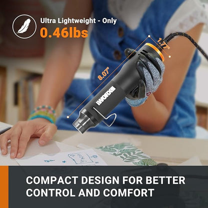 MAKERX Crafting Tool Combo Kit - Portable Rotary Tool, Heat Gun for Sanding, Carving, Drilling, Engraving, 20V Power Share Battery and 42-Piece Accessories Included