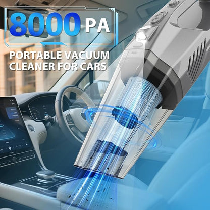 THINKWORK Microfiber Duster for Cleaning Car Cleaning Kit, Car Interior Detailing Kit with High Power Handheld Vacuum Cordless, Ceiling & Fan Duster for Home Cleaning